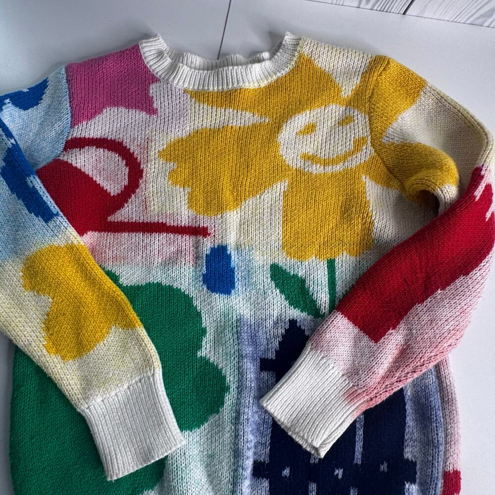 Stella McCartney Kids Graphic Gardening Knit Sweater Sun Size 8 Designer Fun
